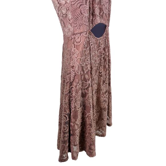 Olive Tree Womens Size Medium Mauve Pink Lace Floral Sleeveless Dress - Picture 9 of 9